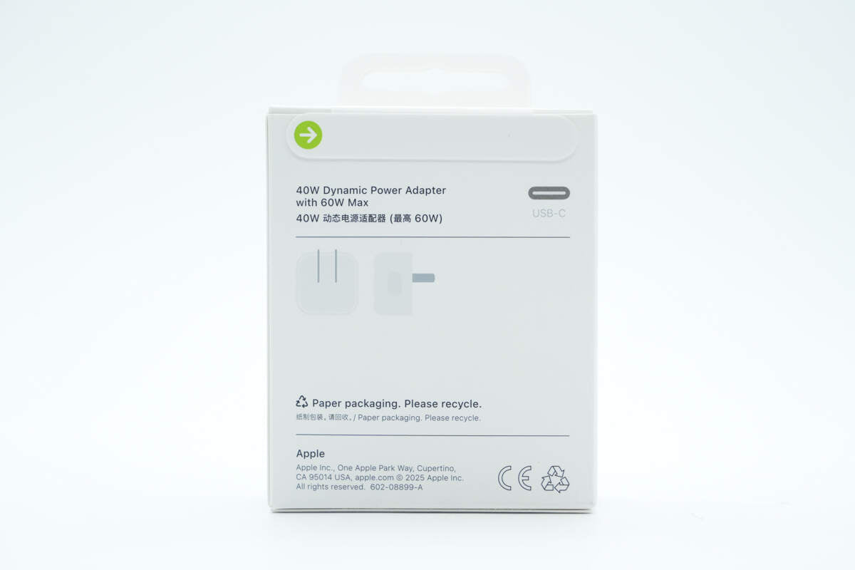 Apple 40W USB-C Power Adapter (2-Pin Plug) with Free Data Cable